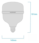 Lampara Bulbón 48w E27 Luz Blanco Frío 6500K 4450 Lúmenes