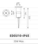 Portalámparas GU10 IP65 Estaca de Aluminio Macroled 35W MAX
