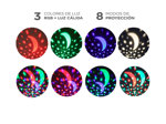 Velador Gadnic Star3 Proyector de Estrellas Led Giratorio 3 RGB  Luz Cálida 8 Modos