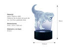 Lampara Nocturna Gadnic Dinosaurio 3D 16 Tonos