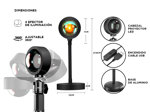 Lámpara Arcoíris Gadnic Sun4 Simulación del Sol Atardecer Anochecer