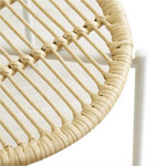 Silla De Comedor Cocina En Hilo Sintético Simil Bambú Y Caño BLANCO