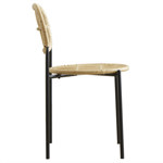 Silla De Comedor Cocina En Hilo Sintético Simil Bambú Y Caño NEGRO