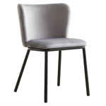 Silla De Comedor Cocina Cozy Tapizada En Terciopelo Velvet Gris