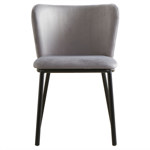 Silla De Comedor Cocina Cozy Tapizada En Terciopelo Velvet Gris