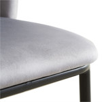 Silla De Comedor Cocina Cozy Tapizada En Terciopelo Velvet Gris