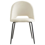 Silla De Comedor Cocina Mylo Tapizado En Terciopelo Velvet Beige Claro