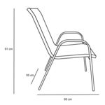 Silla Jardín Patio Country Reposera Sling Apilable Balcon