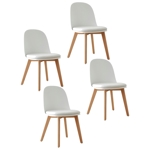Silla Comedor Vita Blanco Meet Nórdica Eames Madera X 4 Unidades