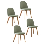 Silla Comedor Vita Verde Pastel Meet Nórdica Eames Madera X 4 Unidades
