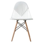 Silla Bertoia Eames Nórdica Patas De Madera Cocina Comedor Blanco