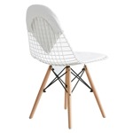 Silla Bertoia Eames Nórdica Patas De Madera Cocina Comedor Blanco