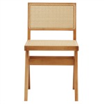 Silla Square De Comedor Cocina Madera Rattan Sintético
