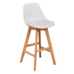 Banqueta Taburete Tulip 65cm Cocina Comedor Bar Madera BLANCO