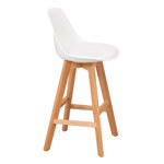 Banqueta Taburete Tulip 65cm Cocina Comedor Bar Madera BLANCO