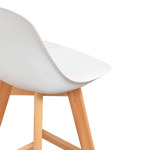 Banqueta Taburete Tulip 65cm Cocina Comedor Bar Madera BLANCO