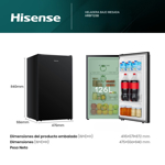 Heladera Bajo Mesada 126 Litros Negra Hisense HRBF125B