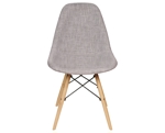 Silla Eames Tapizado En Lino Gris Patas Madera