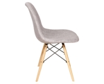 Silla Eames Tapizado En Lino Gris Patas Madera