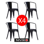 Silla De Comedor Tolix Reforzada De Hierro 4 Unidades Niviko