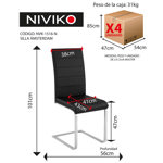 Silla Living Comedor Cocina Set X4 Tapizada Niviko Reforzada - NVK1516N