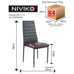 Silla Living Comedor Cocina Set X4 Tapizada Reforzada Niviko - NVK-117-N