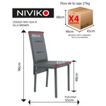 Silla Living Comedor Cocina Set X4 Tapizada Niviko Reforzada - NVK-1824-N