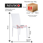 Silla Living Comedor Cocina Set X4 Tapizada Niviko Reforzada - NVK-1614-B
