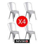 Silla De Comedor Tolix Reforzada De Hierro 4 Unidades Niviko