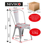 Silla De Comedor Tolix Reforzada De Hierro 4 Unidades Niviko