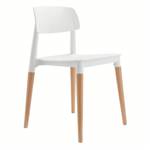 Silla Comedor Milán Novara Nordica Base Madera Estructura Blanco