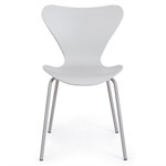 Silla Comedor Cocina Jacob Estructura Plástico Patas Metal Blanco