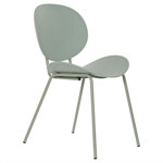 Silla Comedor Cocina Concept Estructura Plástico Patas Metal Verde Musgo