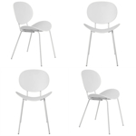 Silla Comedor Cocina Concept Estructura Plástico Patas Metal X4 Blanco