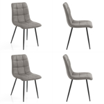Silla Comedor Freedom Tapizada Ecocuero Estructura Reforzada X4 Gris