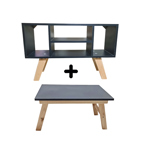 Mesa Ratona + Rack De Tv Escandinavo Nordico En Negro