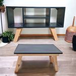 Mesa Ratona + Rack De Tv Escandinavo Nordico En Negro