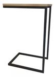 Mesa Auxiliar De Arrime Para Cama Estilo Industrial 70 Cm Tapa paraíso lustrada