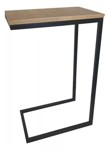 Mesa Auxiliar De Arrime Para Cama Estilo Industrial 70 Cm Tapa paraíso lustrada