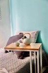 Mesa Auxiliar De Arrime Reforzada Doble Caño 82 Cm Melamina