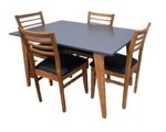 COMBO ESCANDINAVO DEFRANCE - MESA 130CM GRIS  4 SILLAS MIEL NEGRO (OT000004  OTSINEMI)