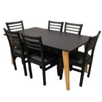 COMBO ESCANDINAVO DEFRANCE - MESA 160CM NEGRA  6 SILLAS NEGRA NEGRO (OT000005  OTSINENE)