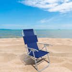 Reposera Plegable de Playa Aluminio 5 Posiciones Azul