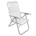 Reposera Plegable de Playa Aluminio 5 Posiciones Blanco
