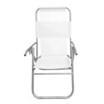 Reposera Plegable de Playa Aluminio 5 Posiciones Blanco