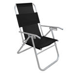 Reposera Plegable de Playa Aluminio 5 Posiciones Negro