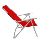 Reposera Plegable de Playa Aluminio 5 Posiciones Roja