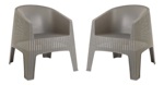 Silla Sillon De Exterior Garden Life Ibiza Rattan Sintetico x 2 unid Gris