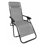 Reposera Plegable de Acero  Gravedad Cero Textileno Gris