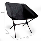 Silla de Camping Plegable Ligera y de Facil Armado Negra